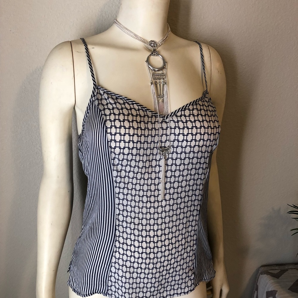 Bebe 100% silk tank top. Print